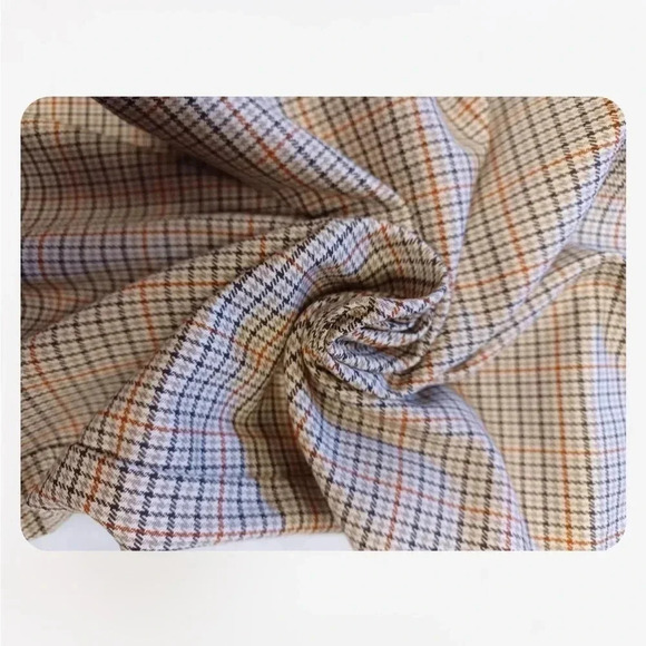 Zara Brown Pleated  Plaid Slacks Dress Pants Size Large - Picture 5 of 7